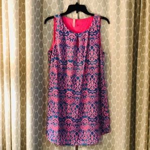 Hot pink and blue dress